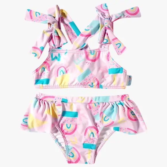 BIQUINI KIDS TIP TOP COR: ROSA TEMA ARCO IRIS